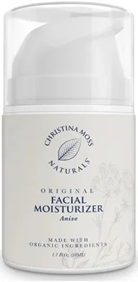 Bottle of christina moss naturals anti aging and anti wrinkle facial moisturizing cream