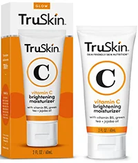 two fluid ounces tube of truSkin vitamin c anti aging and anti wrinkle cream face moisturizer formulated with vitamin b5, vitamin e, Jojoba oil, organic aloe vera and green tea